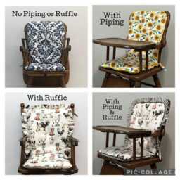 Custom Highchair Cushion, Made To Fit Vintage Wooden Highchairs - thumbnail 3