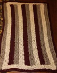 Team Throw Blanket, Chunky Crochet, Flannel Backing - thumbnail 1