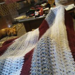 Team Throw Blanket, Chunky Crochet, Flannel Backing - thumbnail 3