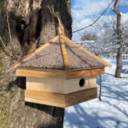 Handmade Wooden Birdhouse Water Resistant Outdoor Decor - 16.9x11.8 - thumbnail 2