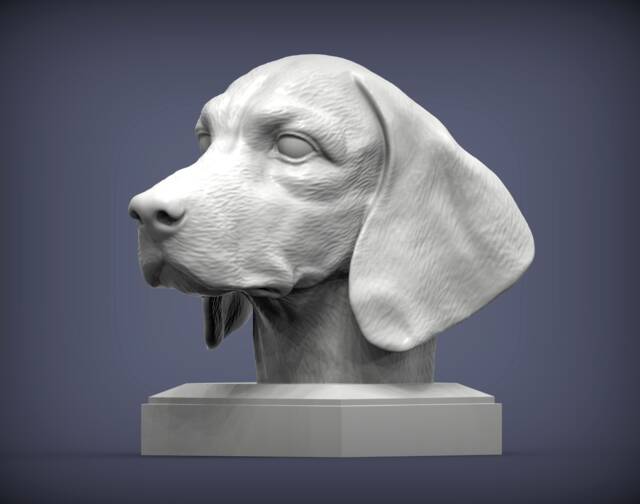 3D Printed Beagle Bust Pet Memorial Ornament, Dog Lover Gift - image 1