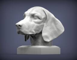 3D Printed Beagle Bust Pet Memorial Ornament, Dog Lover Gift - thumbnail 1