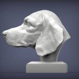3D Printed Beagle Bust Pet Memorial Ornament, Dog Lover Gift - thumbnail 3