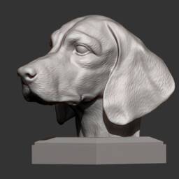3D Printed Beagle Bust Pet Memorial Ornament, Dog Lover Gift - thumbnail 2