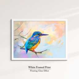 Kingfisher Bird Abstract Oil Painting Watercolor Framed Print & Canvas Large Luxury Animal Wall Art Poster Home Decor Interior Gift - thumbnail 3