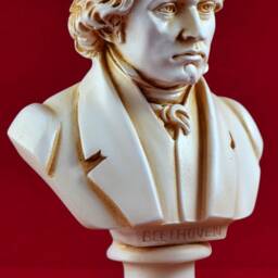 Beethoven Bust Statue Greek Aged Patina 16 cm 6, 3 Inch - thumbnail 2