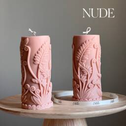 Large Fern Soy Pillar Candle - Sculptural Home Decor - thumbnail 2