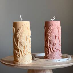 Large Fern Soy Pillar Candle - Sculptural Home Decor - thumbnail 1