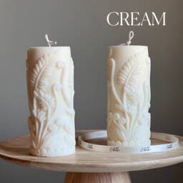 Large Fern Soy Pillar Candle - Sculptural Home Decor - thumbnail 3