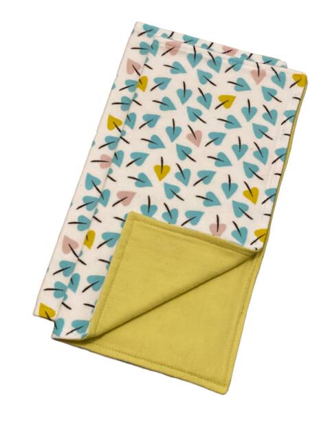 Organic Leafy Hearts Lovey Blanket - 100% Cotton Security Blanket, Baby Shower Gift - image 1