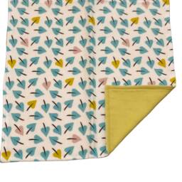 Organic Leafy Hearts Lovey Blanket - 100% Cotton Security Blanket, Baby Shower Gift - thumbnail 3