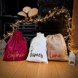 Personalised For Name Christmas Eve Sack Or Stocking
