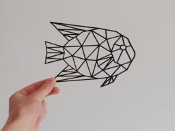 Geometric Tropical Fish - Wall Art Hanging Decoration Home Decor Black Printinghive - thumbnail 1