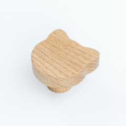 Furniture Handles For Toddler & Kids Room, Animal Shaped Drawer Knobs, Oak Wood Dresser Pulls Nursery - thumbnail 2