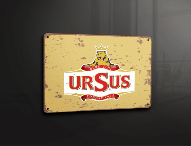 Ursus Romania Beer Drink - Metal Sign Plaque Wall Art Decor Signage