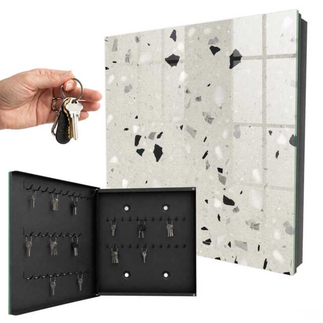 Gray Pattern Key Cabinet For Home, Box Minimalist Textures, Lovers Of Modern Design - image 1
