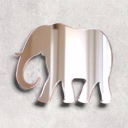 Elephant Acrylic Mirror Wall Art Personalized Engraving - thumbnail 3