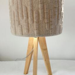 Linen Rods Lampshade Textured Drum Shade, Modern Lighting - thumbnail 2