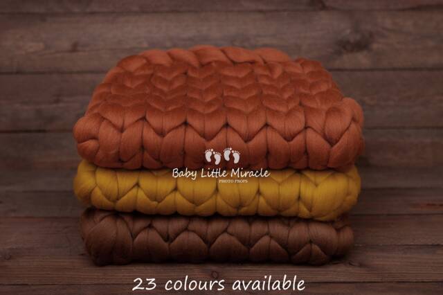 Exclusive Quality Chunky Wool Blanket, Mustard Photo Prop, Baby Photography, Newborn Prop, Newborn - image 1