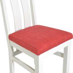 Solid Built White Oak Dining Chair With Red Pad - thumbnail 3