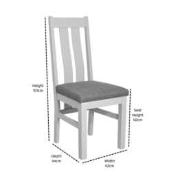 Solid Built White Oak Dining Chair With Red Pad - thumbnail 2