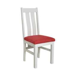 Solid Built White Oak Dining Chair With Red Pad - thumbnail 4