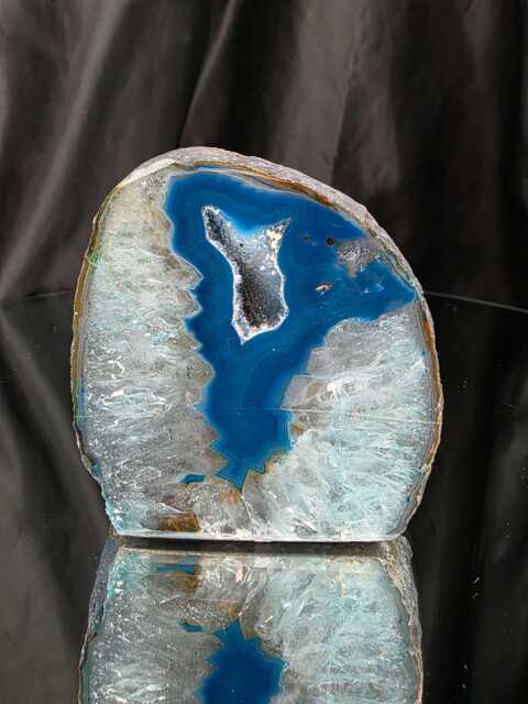 Teal Agate End Candle 2 Microcrystalline Handpicked Quartz Tealight Holder Ornament 691G H8.5xw8xd9cm - image 1
