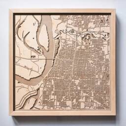 Memphis Wooden Map - Laser Cut Pinewood City Streets, Framed Wall Art - thumbnail 1
