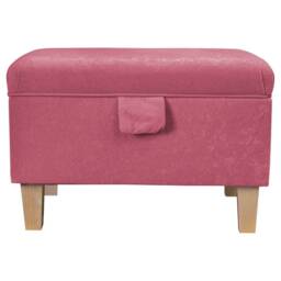 Flamingo Baby Pink Handmade Storage Ottoman Footstool - Upholstered Pouffe Toy Box British Bespoke Made - thumbnail 3