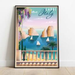 Capri Italy Vintage Travel Poster Retro Wall Art Print - thumbnail 2