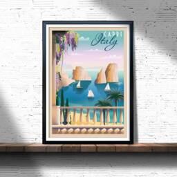 Capri Italy Vintage Travel Poster Retro Wall Art Print - thumbnail 3