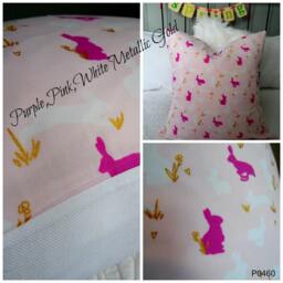 Metallic Gold.easter Decor.bunnies.toss Pillow.white.gold.pillow Covers.slip Covers.pillow Cases.home Decor.spring Decor.girls Room - thumbnail 1