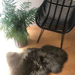 This Brown Genuine Sheepskin Rug Is Gorgeous . Fur Rug, Interior Design , Accessories Chair Cover, Bed Throw, Retro, Hygge - thumbnail 2