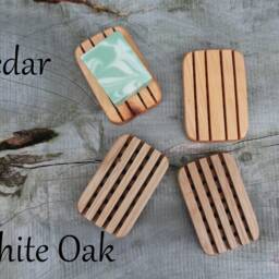 Wooden Soap Dish, Cedar Draining Handmade Zero Waste Dish With Drain - thumbnail 2