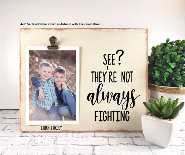 See They're Not Always Fighting Picture Frame, Funny Gift For Moms Office, Fathers Day Daddy Or Grandpa, Mothers Desk Decor - image 1