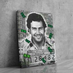 Pablo Escobar - Canvas Scarface - Tony Montana Mug Shot Pop Art Large Wall - thumbnail 1