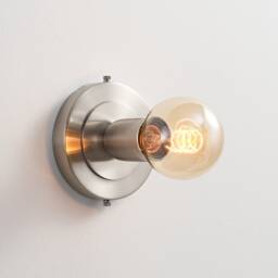 Luna Brushed Nickel Flush Mount Light - Mid Century Industrial Modern Wall Sconce Or Ceiling Fixture For Hallways & Small Rooms