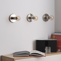 Luna Brushed Nickel Flush Mount Light - Mid Century Industrial Modern Wall Sconce Or Ceiling Fixture For Hallways & Small Rooms - thumbnail 3
