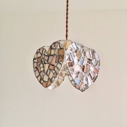 Pendant Light Heart Cherry Color Glass - thumbnail 1