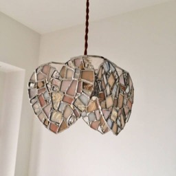 Pendant Light Heart Cherry Color Glass - thumbnail 2