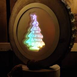 Christmas Unicorn Lamp, Changing Rainbow Colors, Magic Christmas, Atmosphere Wood With Paper Cutting & Led Lighting - thumbnail 3
