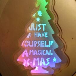 Christmas Unicorn Lamp, Changing Rainbow Colors, Magic Christmas, Atmosphere Wood With Paper Cutting & Led Lighting - thumbnail 4