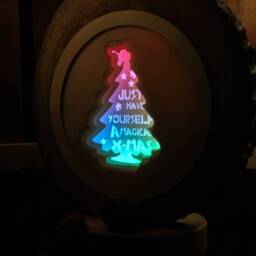 Christmas Unicorn Lamp, Changing Rainbow Colors, Magic Christmas, Atmosphere Wood With Paper Cutting & Led Lighting - thumbnail 2