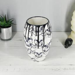 Skull Drip Vase, Gothic Flowers, Goth Home, Unique Skulls, Decorative Ceramic, Christmas Gift, New House, Tall Vases, Weird Wonderful Xmas - thumbnail 3