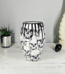 Skull Drip Vase, Gothic Flowers, Goth Home, Unique Skulls, Decorative Ceramic, Christmas Gift, New House, Tall Vases, Weird Wonderful Xmas - thumbnail 1