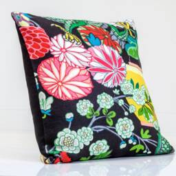Schumacher Chiang Mai Dragon Linen Pillow Cover, Ebony Chinoiserie Style - thumbnail 2