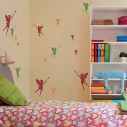 5 Pcs Fairy Large Wall Stencil For Painting - Reusable, Plastic Template Diy Craft Kids, Childrens, Baby Room Decor - thumbnail 3