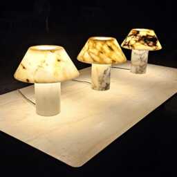 Calacatta Viola Marble Lampshade, Bedroom Lamp, Lamp - thumbnail 3
