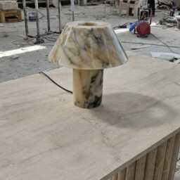 Calacatta Viola Marble Lampshade, Bedroom Lamp, Lamp - thumbnail 4