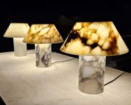 Calacatta Viola Marble Lampshade, Bedroom Lamp, Lamp